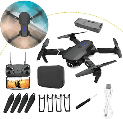 E88 Pro Drone with 4K HD Dual Camera/WiFi FPV, Foldable RC Quadcopter, Auto Hover, Altitude Hold, Headless Mode, App Control, SN Store